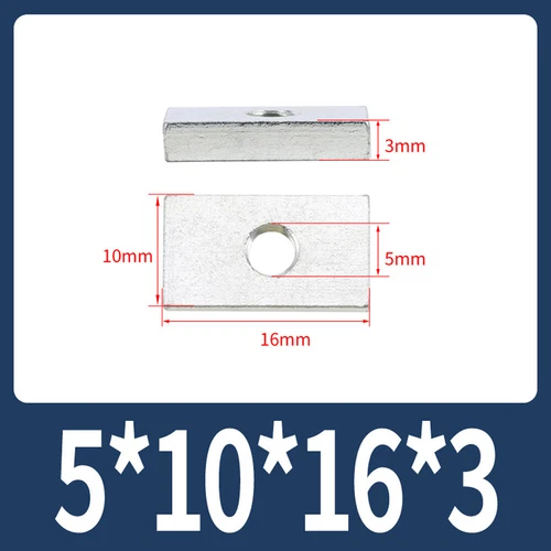 Rechteckige Vierkantmuttern Gleitblöcke für Alu Zubehör, mechanische Ausrüstung - Picture 24 of 73