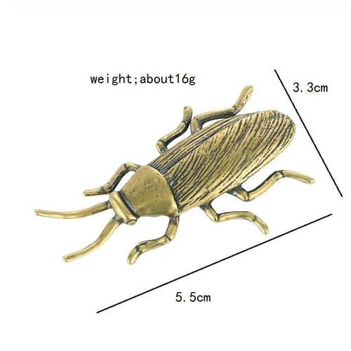 Estatua de cucaracha insecto de latón macizo té limpio decoración mascota escarabajo adorno nuevo - Imagen 4 de 6