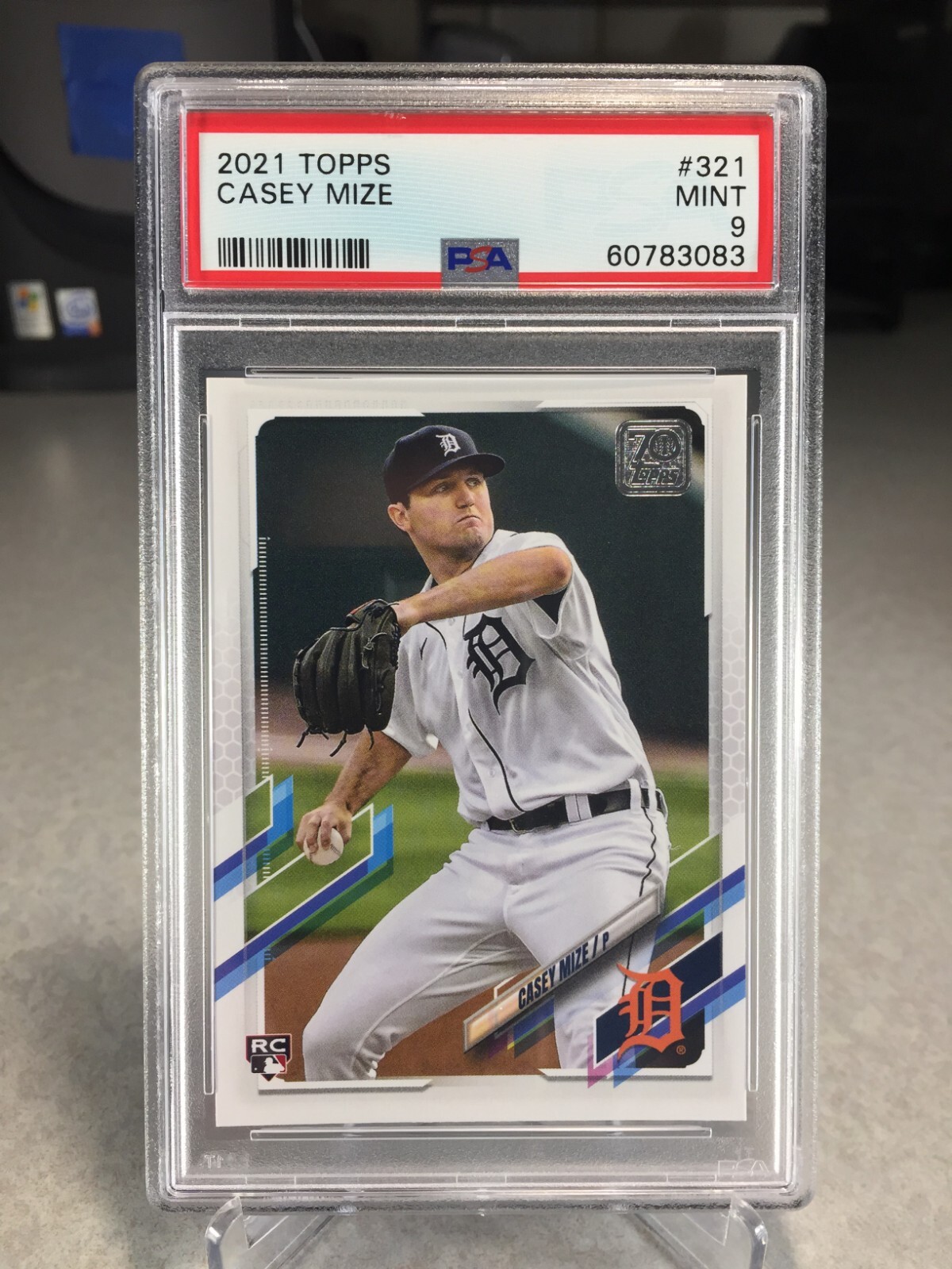 2021 Topps Casey Mize Rookie #321 - PSA 9 - Detroit Tigers