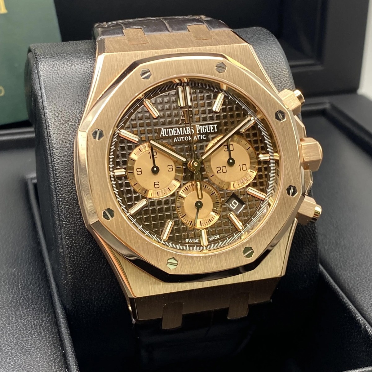 Audemars Piguet Royal Oak Pink Gold Chocolate Dial Watch 26331OR