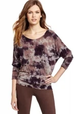 Michael Stars Women’s Long Sleeve Dolman Scoop Neck Lava Tie Dye Gypsy One Size