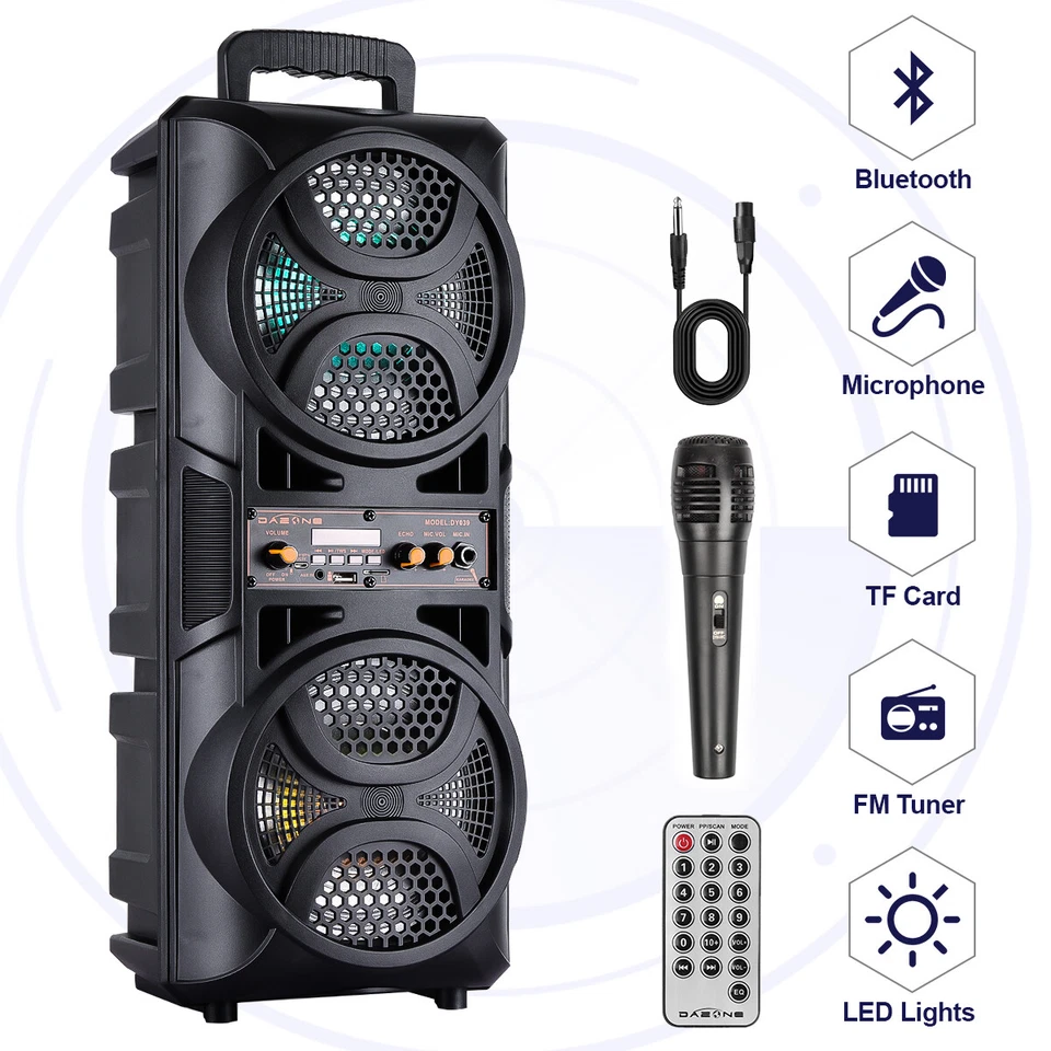 3000W Portable Bluetooth Speaker Sub woofer Heavy Bass Sound System Party+Remote - Image 3 of 4