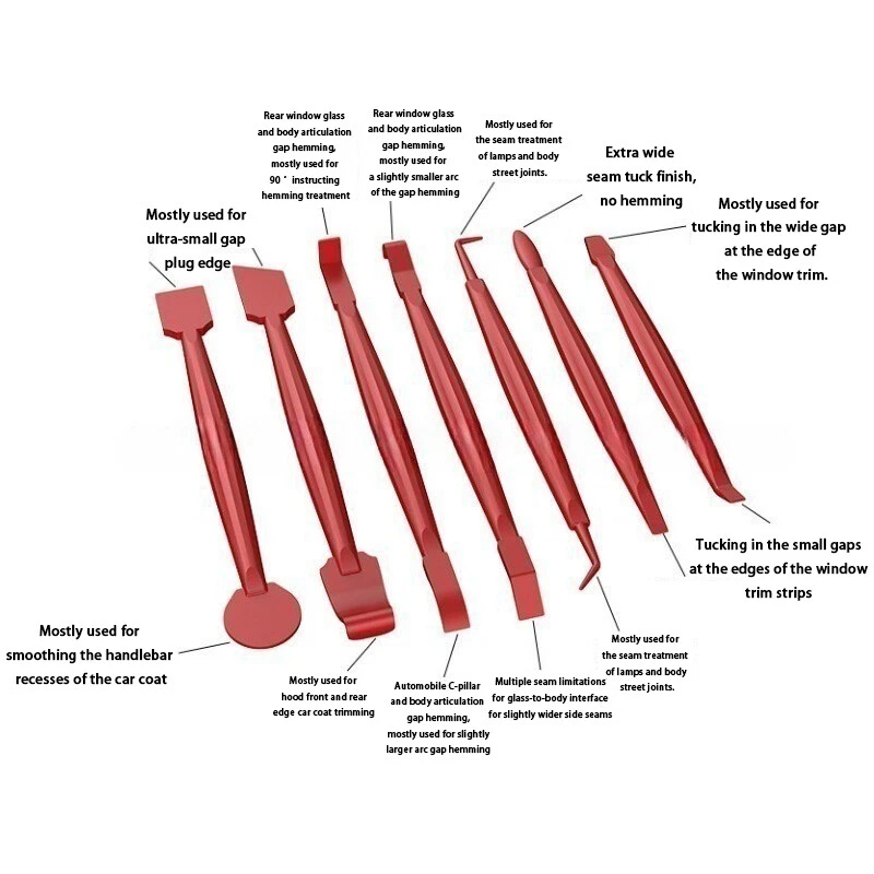 13Pcs Window Tint Tools Kit Car Film Tinting Scraper squeegee Installation Red - Image 3 of 4