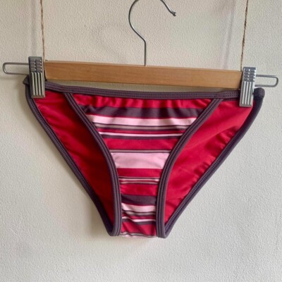 Fat Face Reversible Bikini Bottoms Size 18 Stripe Stripe/ Red Holiday