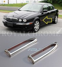 Us Stock Pair Bright Chrome Side Marker Lamp Indicator Trims For Jaguar X-type