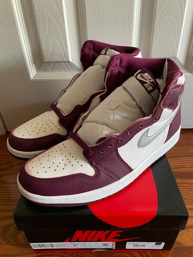 Nike Air Jordan 1 High Bordeaux Size 9.5 555088-611 Burgundy Silver White  Maroon | eBay