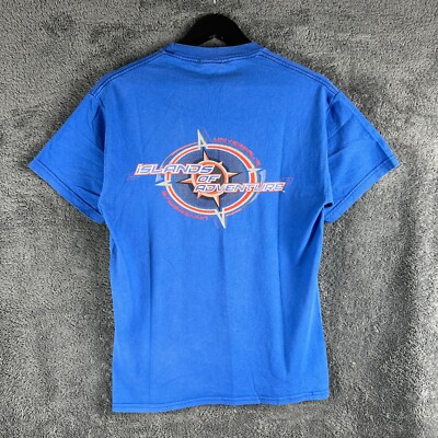 Vintage Universal Studios Islands Of Adventure Herren Medium T-Shirt Blau USA 90s