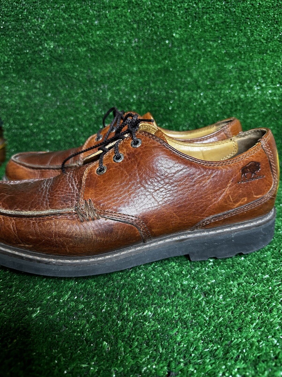 Genuine lamb skin Trask Men\'s dress shoe size 10 H.S. TRASK Brown Bison Leather Mens Casual Dress Shoes Size  main image 3