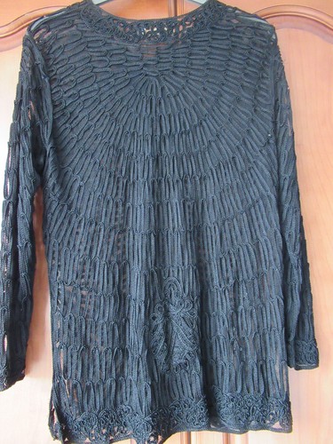 SHANNON COLLECTION COTTON DRESSY JACKET IN BLACK L/XL - REDUCED! - Picture 2 of 6