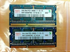 Lot of 2 2GB Hynix / LENOVO HMT125S6BFR8C-G7 55Y3713 Total 4GB Laptop Memory 184