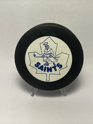 St Catherine s Saints AHL (White Logo) Official Game Hockey Puck Canada Inglasco