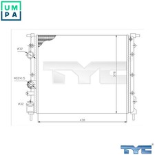 RADIATOR ENGINE COOLING 728-0026 FOR RENAULT CLIO/II/Mk/MIO/Hatchback/Van 1.5L