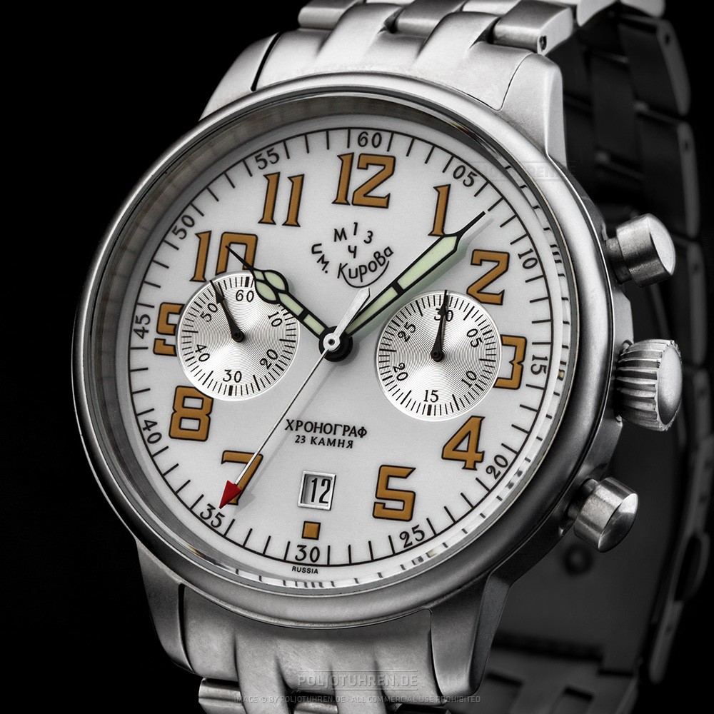 Kirova 1MWF Poljot Chronograph 3133 Handaufzug mechanische russische Uhr  Aviator