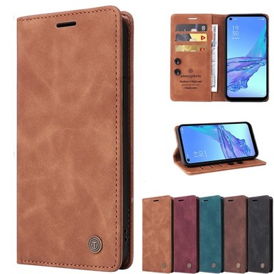 Brieftasche Fall Stoßfest Leder Abdeckung Für OPPO F19 Pro A94 A95 A74 A55S A54S