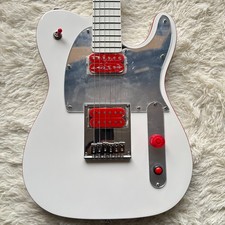 TL John 5 Signature Ghost Tele Electric Guitar White Solid Body Red Killswitch