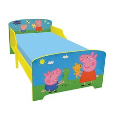 Peppa Pig wooden junior toddler bed with eco fibre mattress yellow white Stock