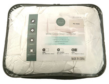 NEW puredown Natural White Goose Down Comforter King Size 104x88 233 TC Cotton