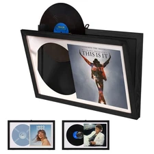 Vinyl Record Frame for the Wall, 2 Pack Wall-Mounted Vinyl Record Display Fra...