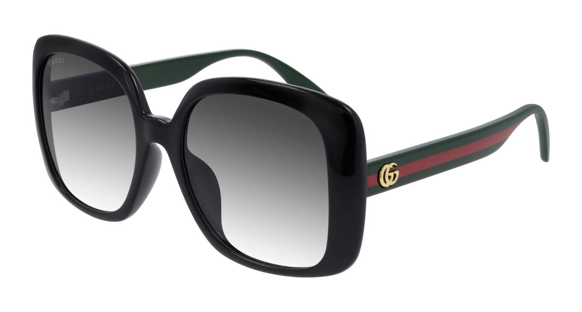 Designer Inspired Sunglasses with case in Black, White & Green/Red Accent. Gucci Web Aviator Sunglasses, Green/Red/Green | Neiman Marcus main image 2