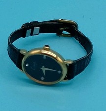 Limit Ladies Gold Plated Watch Leather Strap Wind Up Working Order Vintage