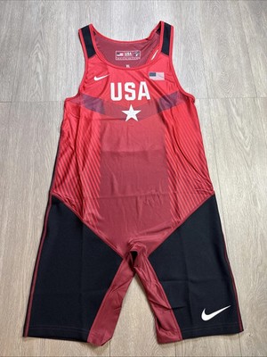 Nike USA Weightlifting / wrestling Singlet Gym Stars Team Men s size sizes