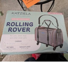 Katziela Rolling Rover Airline Approved Bag Dog & Cat Carrier, 18-in