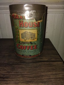 1921 Maxwell House Coffee Tin Cheek-Neal Coffee Company Paper Label