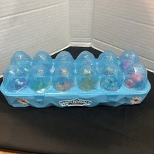 Blue Hatchimals collEGGtibles 12 pack egg carton case With Figures