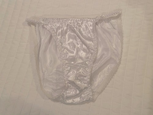 VTG Unbranded String Bikini Women Satin Floral Panty Underwear Large / 7