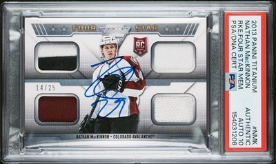 2013-14 Panini Titanium Rookie Nathan MacKinnon Autograph Card! 14/25! Psa 10