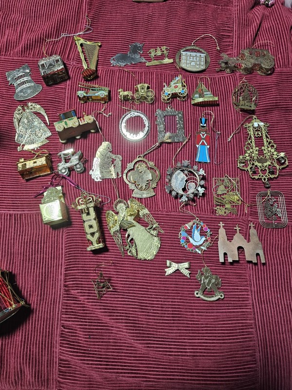 vintage brass christmas ornaments