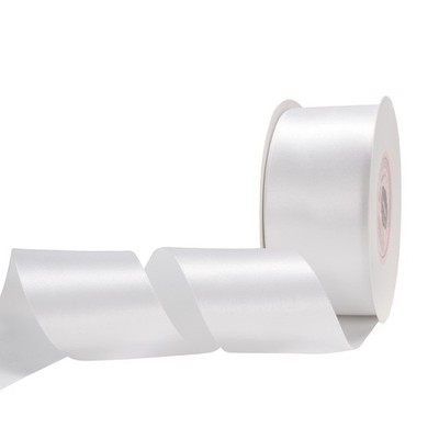 Solid Color Double Faced White Satin Ribbon 2 Inch Wide 50 Yards Wedding Decor