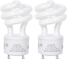 2 Pack 13W T3 GU24 CFL Light Bulbs 2700K Warm White 900LM Spiral Bulbs