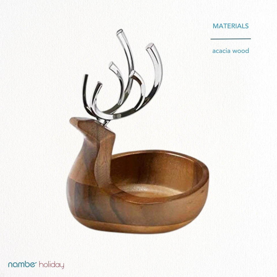 Nambe Holiday Reindeer Bowl – Decorative Candy Dish and Seasonal Table - Image 4 of 4