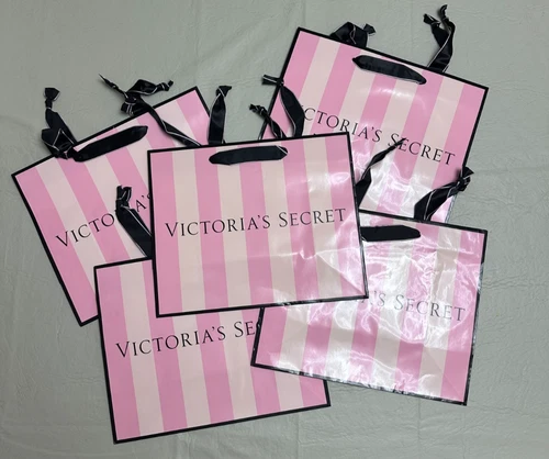 5 Classic Victoria's Secret MEDIUM Paper Pink Shopping Paper Gift Bags Bag
