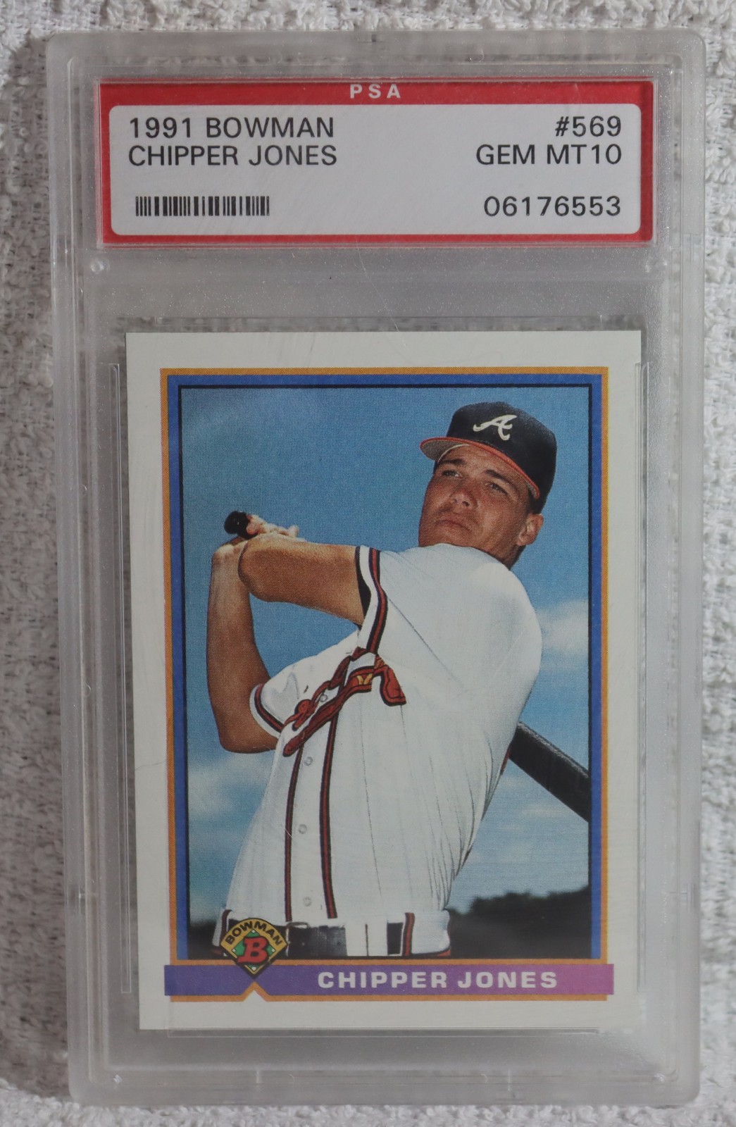 1991 Bowman CHIPPER JONES Rookie Card #569 PSA Gem Mint 10 Atlanta Braves