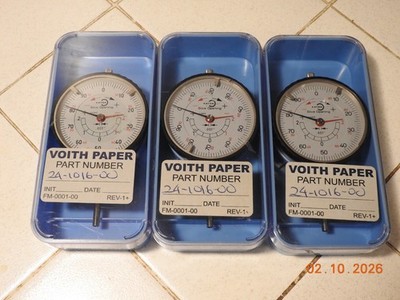 Dial indicator 0.001'' increments. (Total range is 0.400'') VOITH PAPER HEADBOX