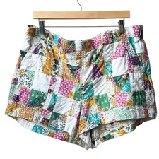 The Kit High-Rise Utility Shorts by Pilcro: Patchwork Edition Sz 34