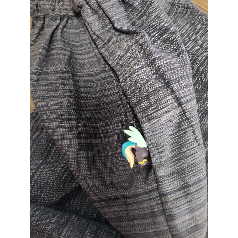 Harem Pants Elastic Waist Capri Length Woven Blue Black Purple Drawstring OSFM - Image 4 of 4