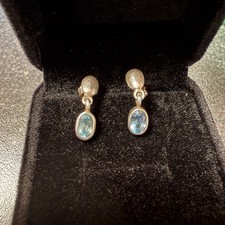 Pair Of 925 Sliver Stud Drop Dangle Earrings