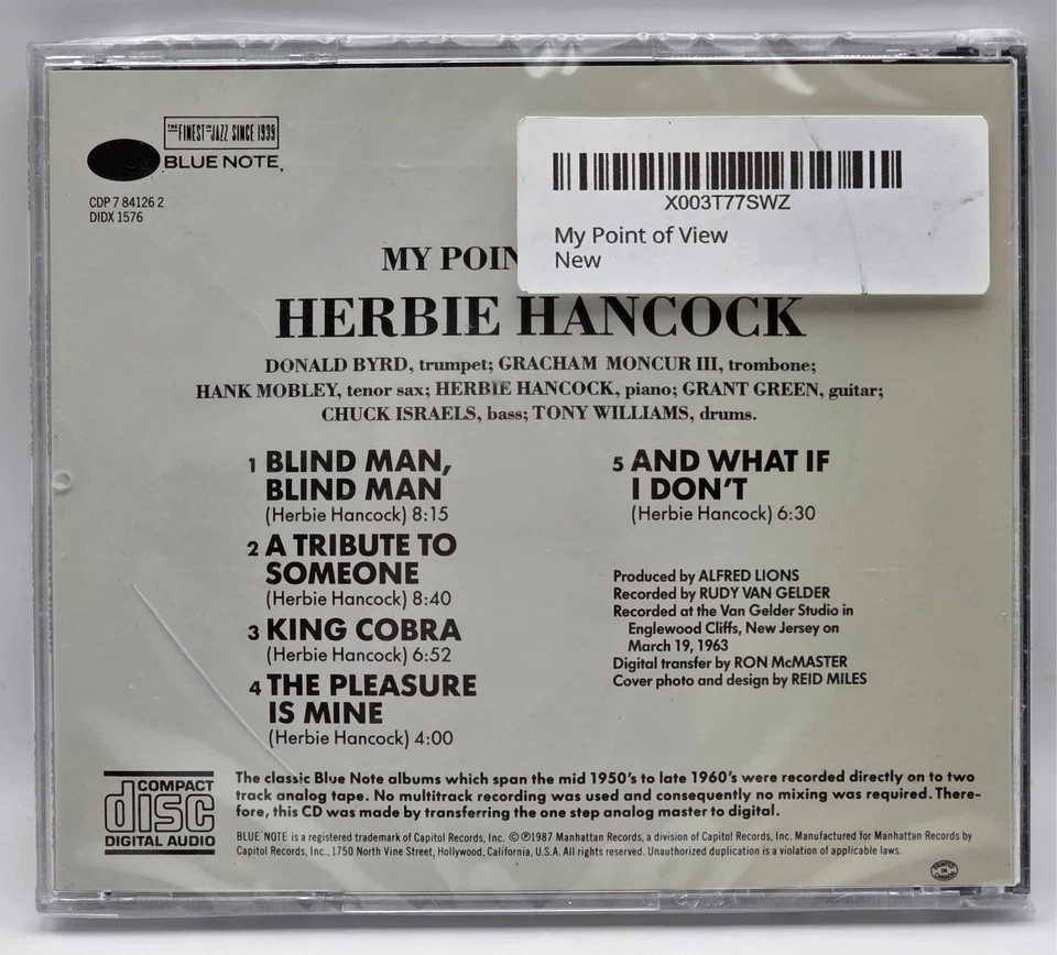 Herbie Hancock: My Point of View CD [Sealed w/minimal damage pictured] GREAT! - Image 2 of 4