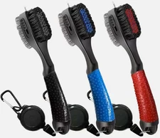 Double Sided Golf Club Brush Tool Kit Groove Cleaner Cleaning Tool Retractable