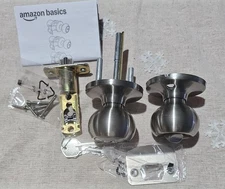 Amazon Basics Keyed Alike Entrance Lock / Door Knob (Brushed Nickel)