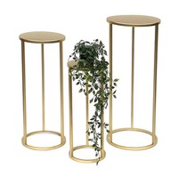 Blumenhocker Metall Gold Rund BlumenstäNder Beistelltisch 96510 3Er Set Blumen