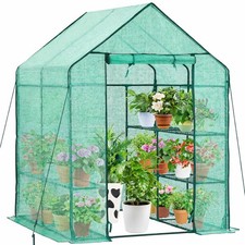 Heavy Duty Large Reinforced Walk In PE Greenhouse Growhouse With 8 Shelves