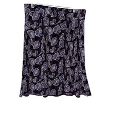 Sag Harbor Women s medium Petite Skirt Purple Floral Knee Length Stretchy