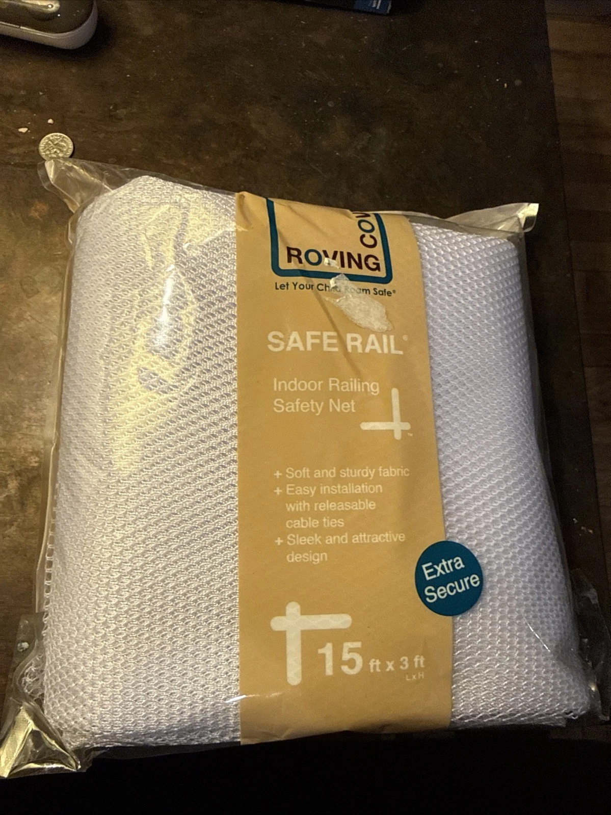 Roving Cove Safe Rail Indoor Railing Safety Net Xtra-Secure 15ftx3ft