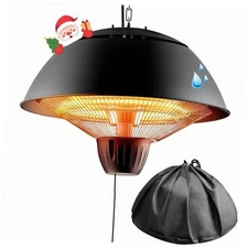 Electric Outdoor Heater, 1500W Hanging Ceiling Mounted Infrared Patio Black