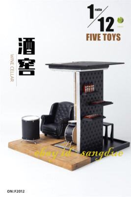 FIVETOYS 1/12 wine cellar scene with sofa wine bottle table F2012 in stock