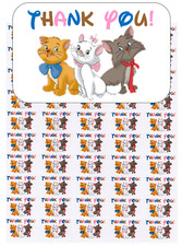 50 Aristocats Thank You Envelope Seals / Labels / Stickers, 1" x 1.5"